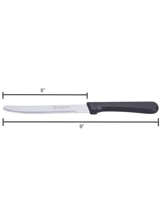Cuisinox Black Handle Stainless Steel Steak Knives Set Of 12 - Image 3