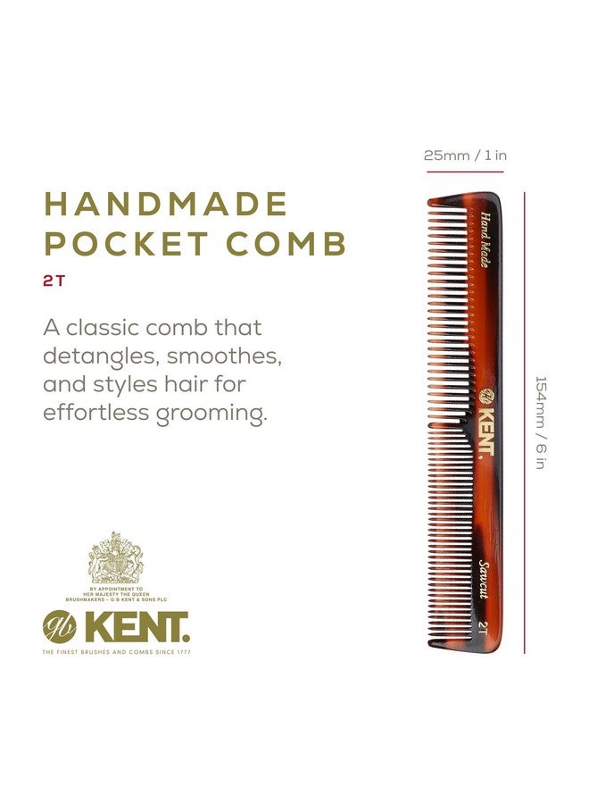 KENT 2T 6 Inch Double Tooth Hair Dressing Comb Fine And Wide Tooth Dresser Comb For Hair Beard And Mustache Coarse And Fine Hair Styling Grooming Comb For Men Women And Kids. Made In England - Image 2