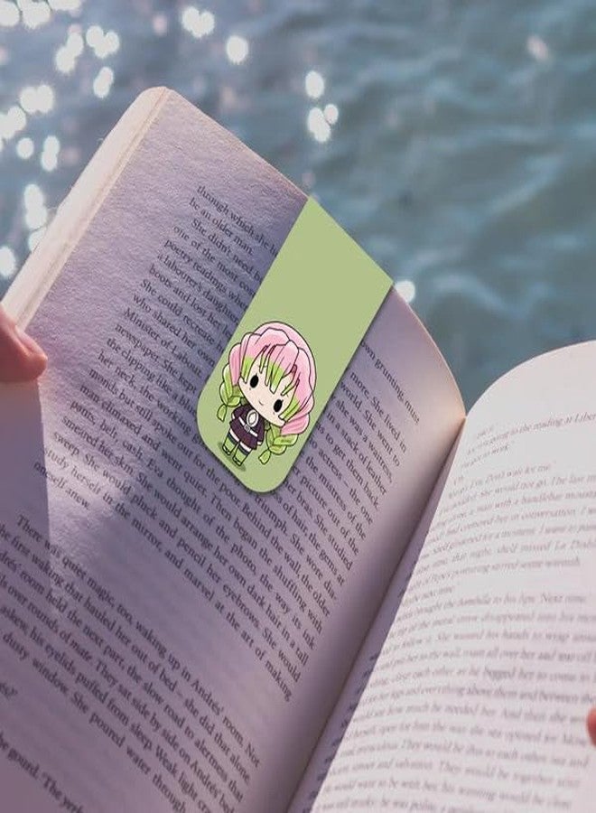 OneOclock Anime Bookmarks Demon Slayer Chibi - Set of 9 Magnetic Bookmarks | Best Gift for Readers, Book Enthusiast & Fans I Naruto | Fridge Magnets (Demon Slayer Chibi) - Image 3