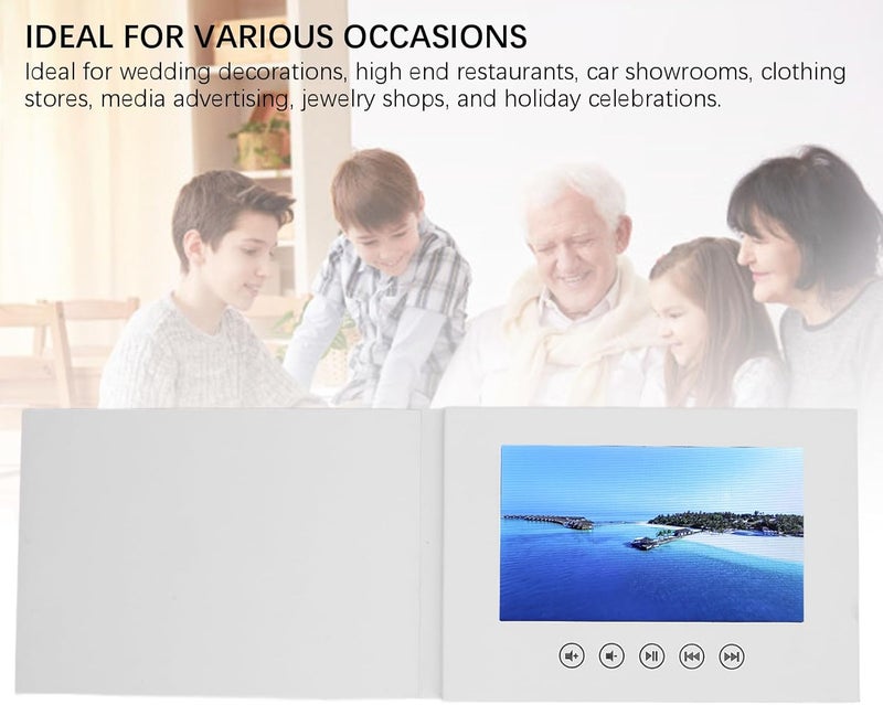 Zopsc Video Greeting Card, 128MB Blank Audio Playing Card with Speaker, 720P Video Book for Wedding Advertising, White - Image 2