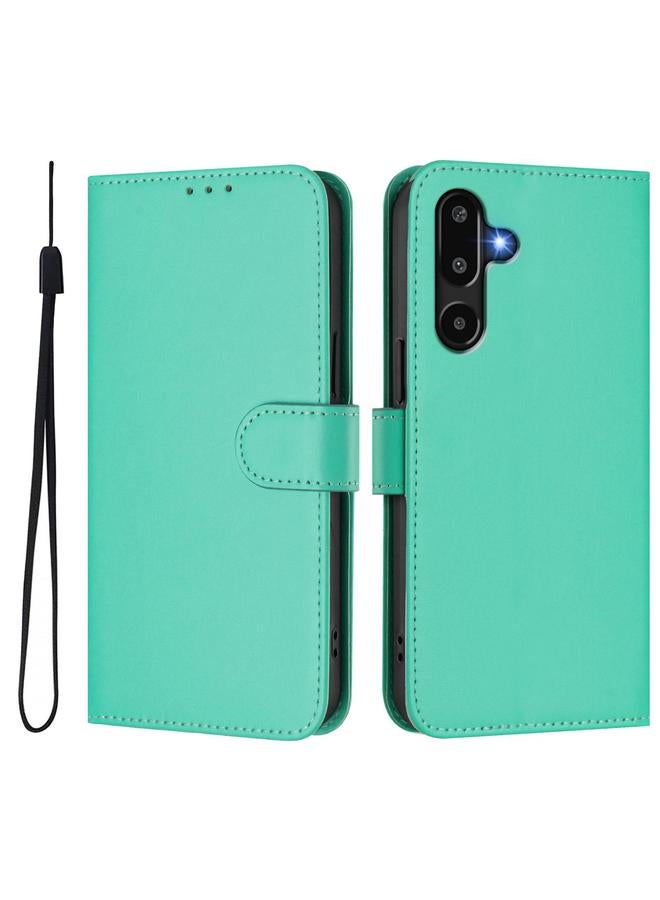 S-TOP Case For Samsung Galaxy F16 5G Global Skin Feel Solid Color Leather Phone Case with Lanyard - Image 2