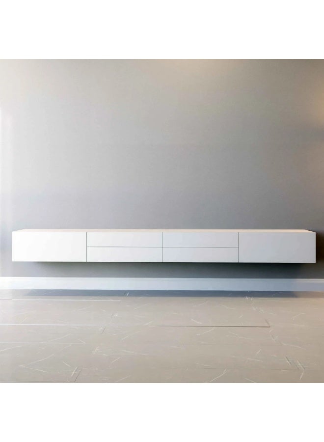 Stylish Home Hanging TV unit, white color - TV56 31.7x220x23.4 cm - Image 5