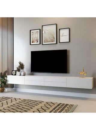 Hanging TV unit, white color - TV56 31.7x220x23.4 cm - pzsku/Z06FF94BFFE9759E4CA38Z/45/_/1716719351/ca9a400c-f5f5-4bb2-b1e5-5be6538048cc