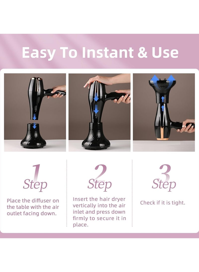 Hair Dryer Diffuser Attachment, Professional Hair Dryer Diffuser for Curly Hair, Lightweight - Image 4