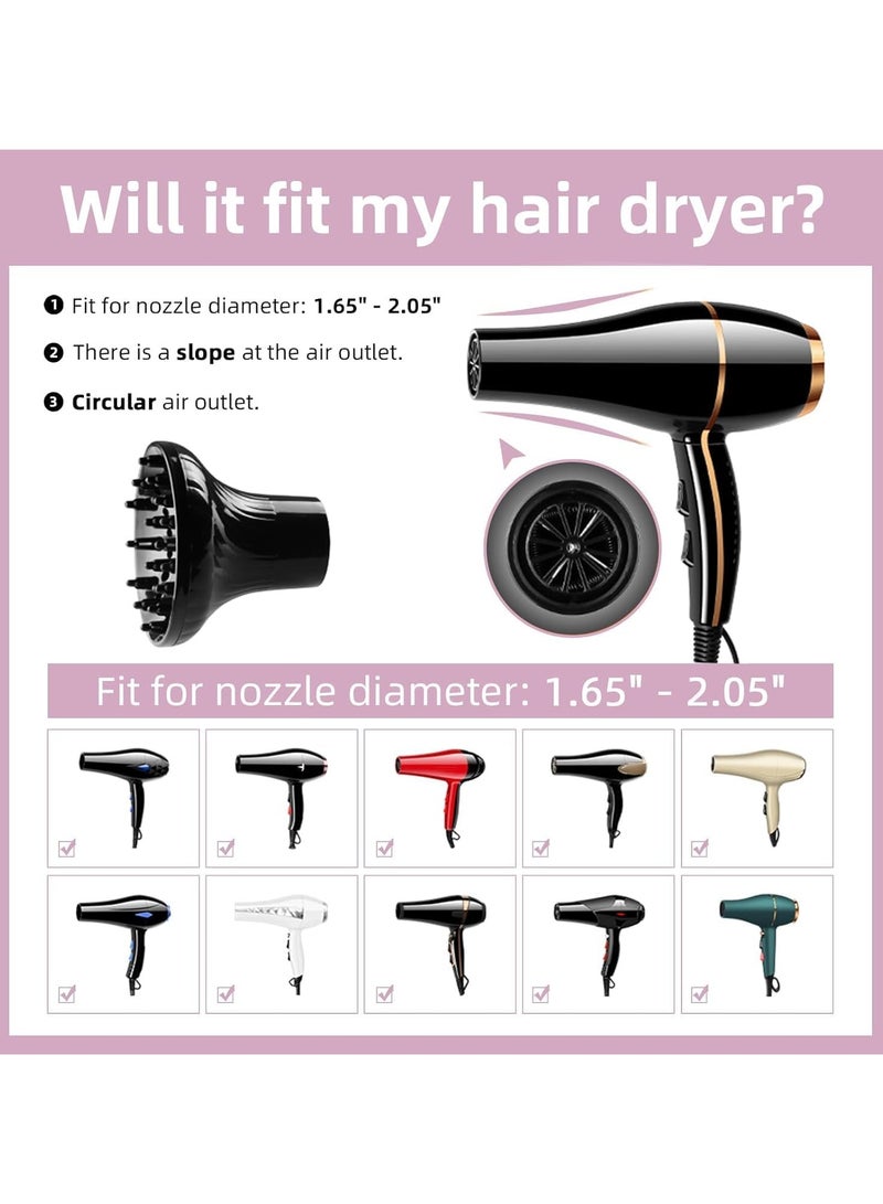 Hair Dryer Diffuser Attachment, Professional Hair Dryer Diffuser for Curly Hair, Lightweight - Image 3