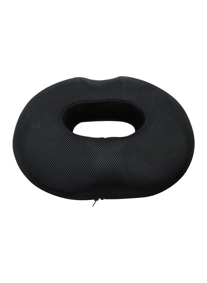 Donut-Shaped Foam Sponge Seat Cushion for Hemorrhoids & Lower Back Pain Relief – Black - Image 1