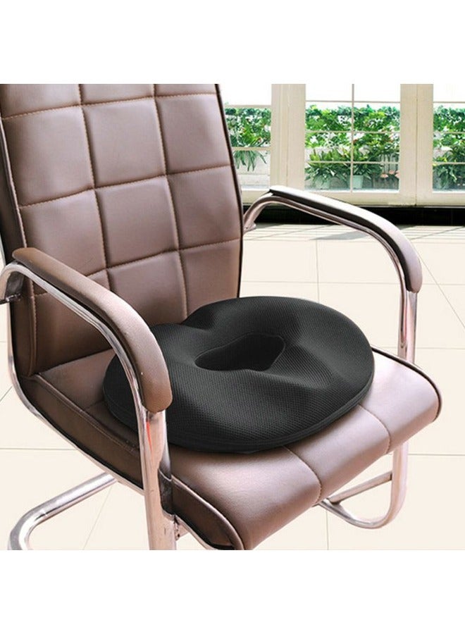 Donut-Shaped Foam Sponge Seat Cushion for Hemorrhoids & Lower Back Pain Relief – Black - Image 4