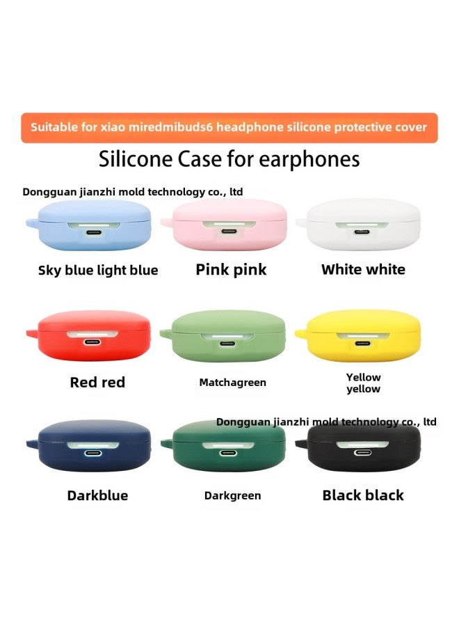 Suitable For Red Rice Redmi Buds 6 Bluetooth Headset Protective Case Silicon Soft Rubber Shockproof Charging Bin Earphone Case-Colour:Sky Blue-Model:Buds 6  - Image 3