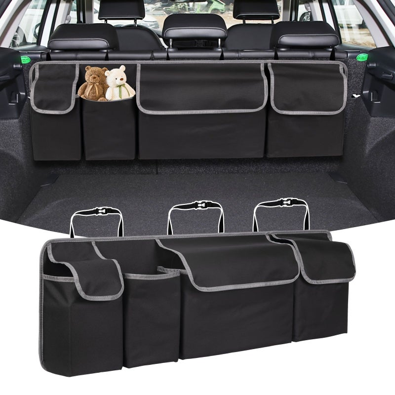 Oxford Material Car Trunk Organizer With 4 Large Pockets And 3 Adjustable Straps - Image 4