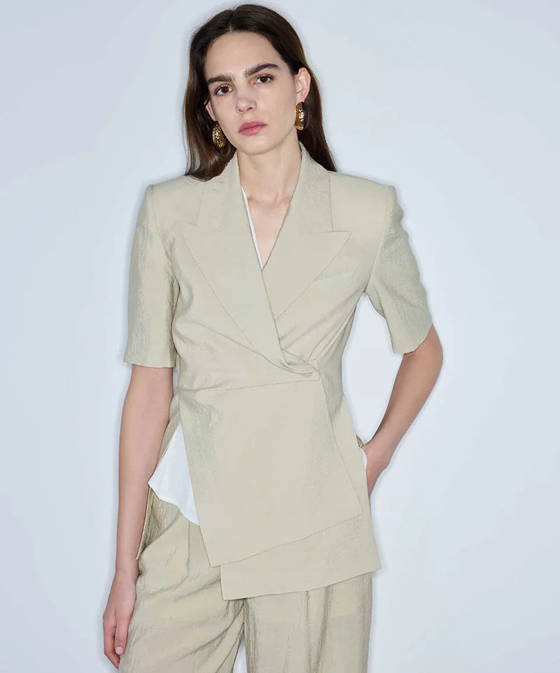 Asymmetric Double-Breasted Blazer