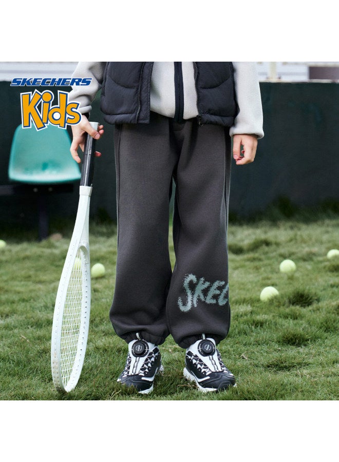 Skechers Boys' Pants  Winter Outdoor Letter Sports Pants Road Gray Size 130 - Image 1