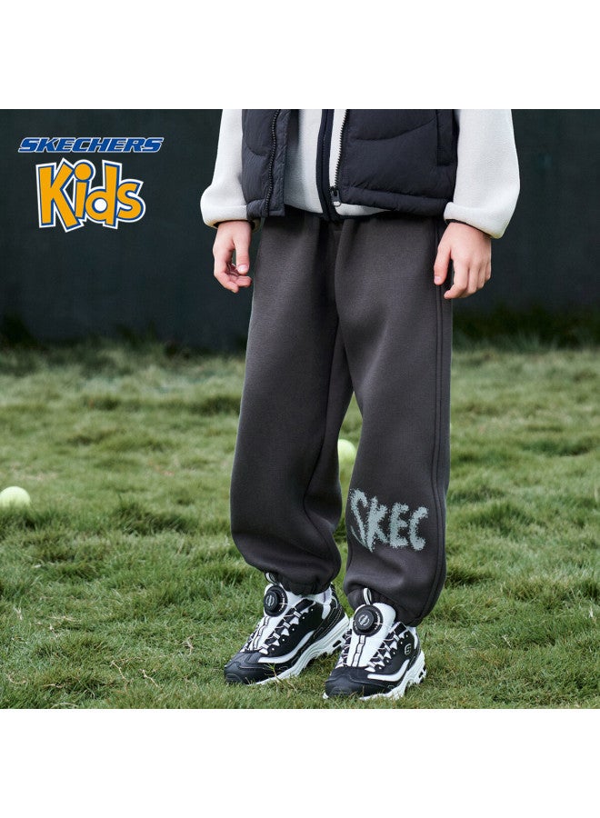 Skechers Boys' Pants  Winter Outdoor Letter Sports Pants Road Gray Size 130 - Image 4