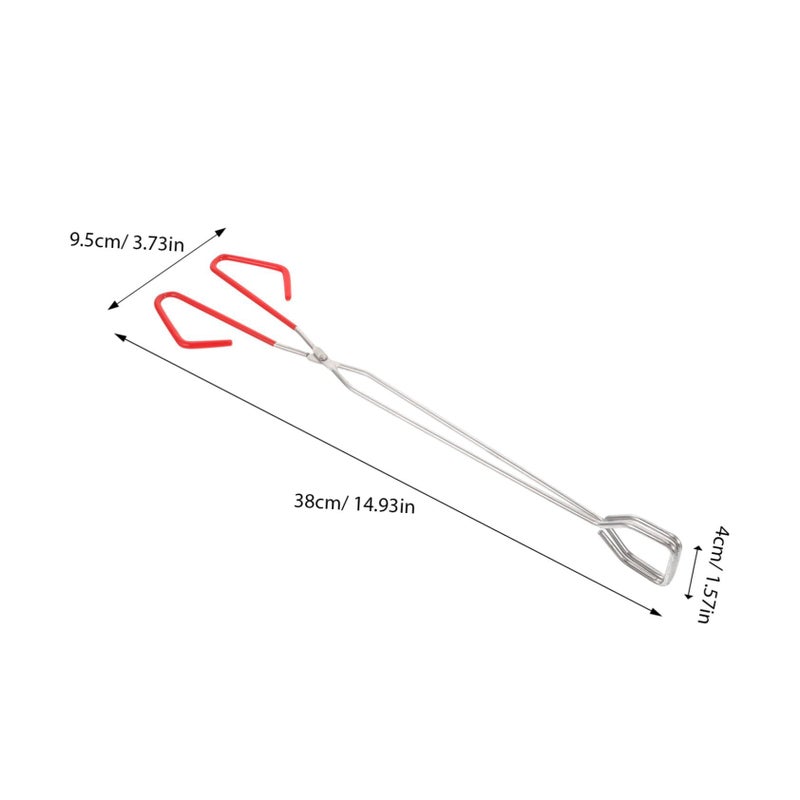 Extended Stainless Steel Fire Pit Tongs with Non Slip Handle for Camping Grill Fireplace - Image 3