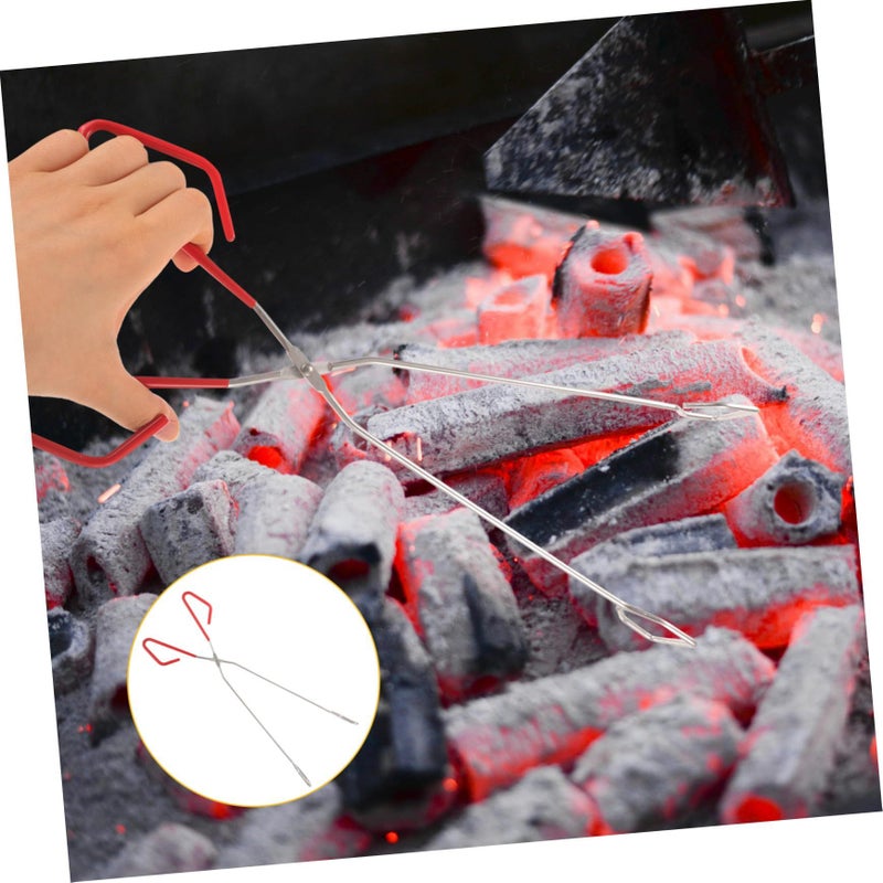 Extended Stainless Steel Fire Pit Tongs with Non Slip Handle for Camping Grill Fireplace - Image 5