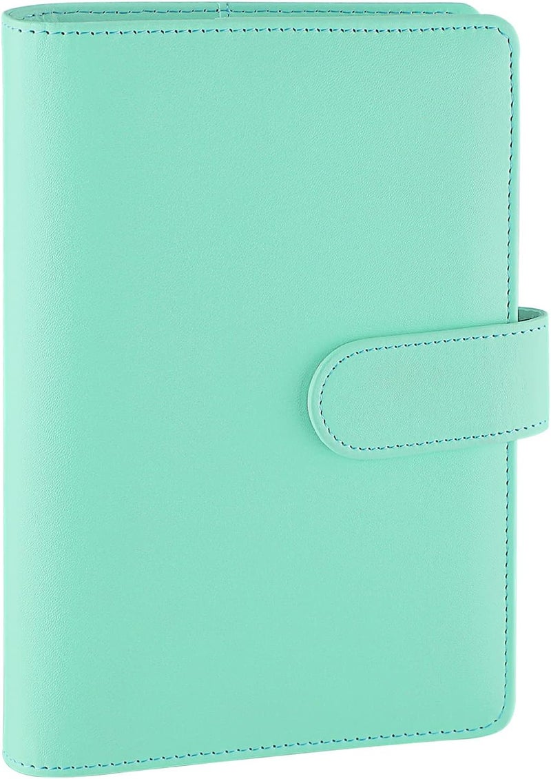 Antner A6 Binder 6 Ring Refillable Notebook Planner for A6 Refill Paper, PU Leather Loose Leaf Personal Budget Planner Money Organizer Cash Stuffing Binder with Magnetic Buckle Closure, Light Green Globally selected raw material - Image 1