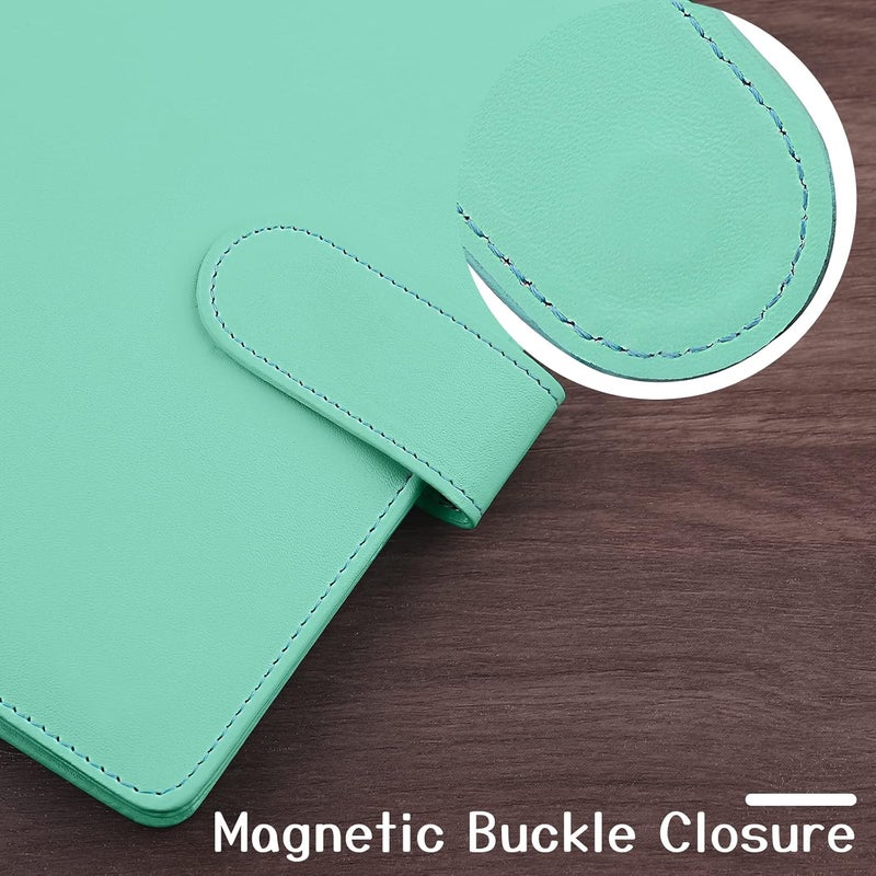 Antner A6 Binder 6 Ring Refillable Notebook Planner for A6 Refill Paper, PU Leather Loose Leaf Personal Budget Planner Money Organizer Cash Stuffing Binder with Magnetic Buckle Closure, Light Green Globally selected raw material - Image 5