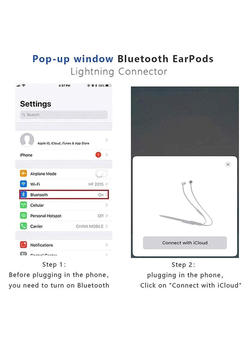 Lighting Earphones for iPhone, In Ear Headphones Wired Earbuds Headets Cable with Volume Control and Privode Mic/Phone Call Compatible with iPhone 13/12/11/X/XR/XS/7/8 Support All iOS Systems