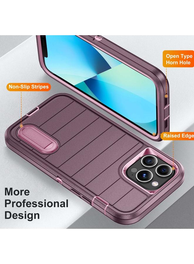 اس-توب جراب لهاتف iPhone 13 Pro Defender Gen2 مصنوع من مادة البولي كربونات المتينة + جراب هاتف من السيليكون مع حامل - Image 3