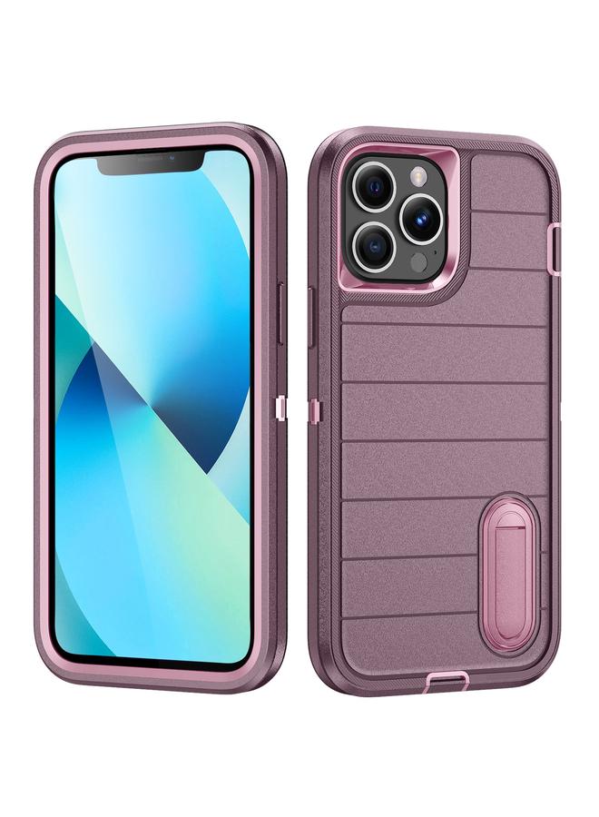 اس-توب جراب لهاتف iPhone 13 Pro Defender Gen2 مصنوع من مادة البولي كربونات المتينة + جراب هاتف من السيليكون مع حامل - Image 1