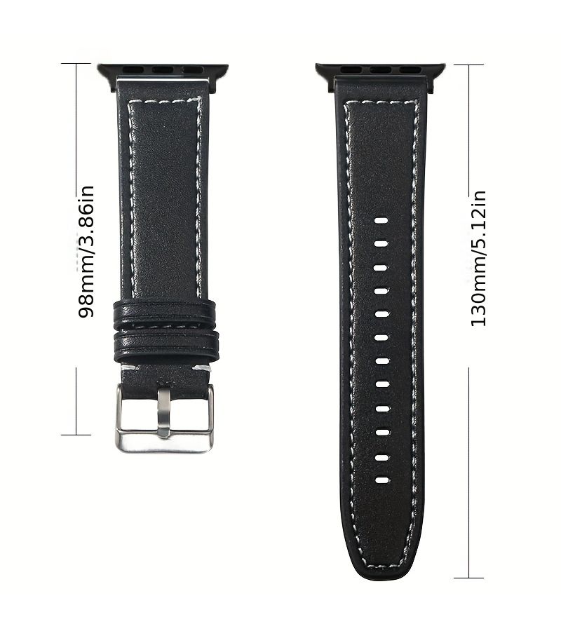 Synthetic Leather Watch Band Gray 49mm 44mm 42mm for Apple Watch - Image 2