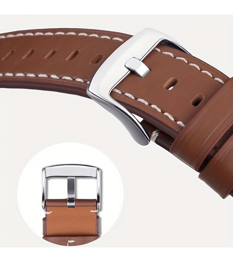 Synthetic Leather Watch Band Gray 49mm 44mm 42mm for Apple Watch - Image 3