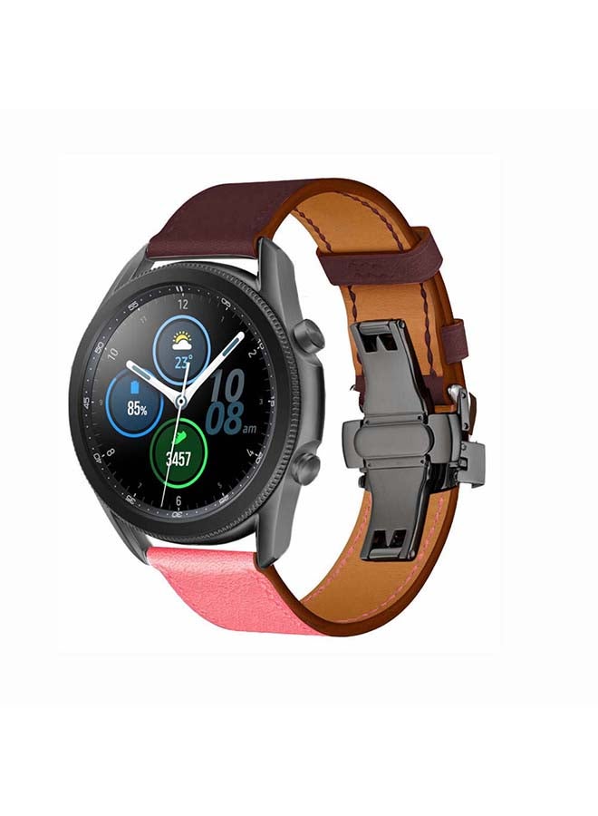 بيرفيي سوار بديل من الجلد الطبيعي لساعة سامسونج جالاكسي 3 مقاس 45 مم متعدد الألوان - Image 2