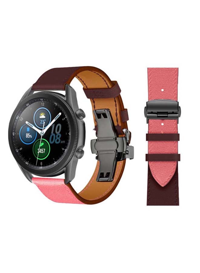 بيرفيي سوار بديل من الجلد الطبيعي لساعة سامسونج جالاكسي 3 مقاس 45 مم متعدد الألوان - Image 1