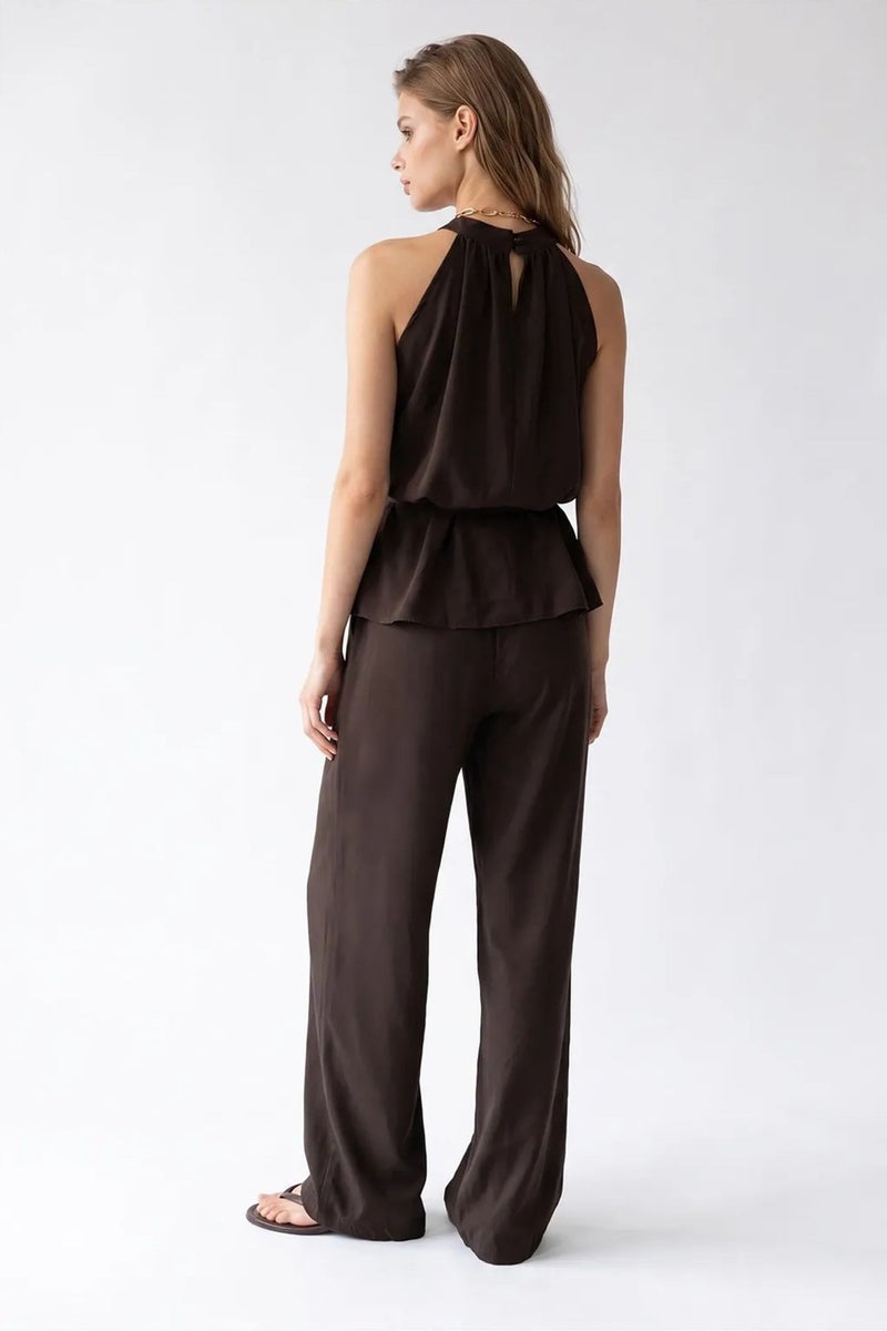 MIXRAY Halter Blouse And Wide-leg Pants Set - Image 4