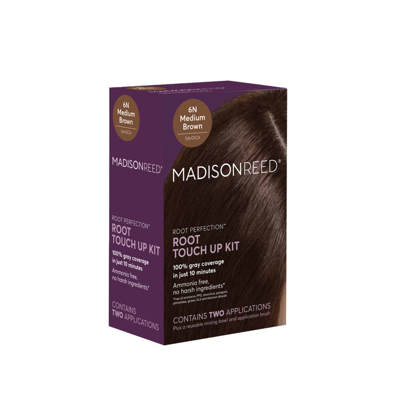 Madison Reed Root Perfection Permanent Root Touch Up, Medium Brown 6N Savoca, 10 Minutes for 100% Gray Root Coverage, Ammonia-Free Hair Dye, Two Applications - Image 1