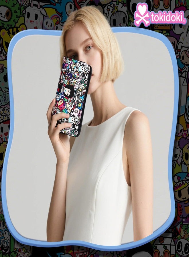 Tokidoki Wallet with Wristlet PU Leather RFID Blocking Credit Card Holder Large Capacity Zipper Phone Wallet (multicolor) - Image 2