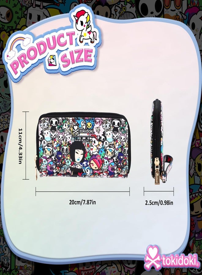 Tokidoki Wallet with Wristlet PU Leather RFID Blocking Credit Card Holder Large Capacity Zipper Phone Wallet (multicolor) - Image 3