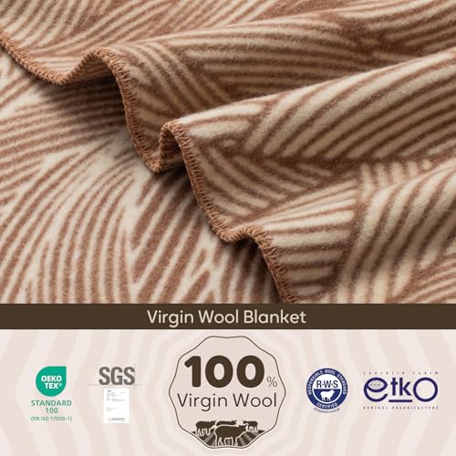 Molithe 100% Wool Blanket, 62" x 86", Warm, Thick, Washable, Military Wool Blanket, Great for Camping, Outdoors, Sporting Events, Survival Kits - Image 2