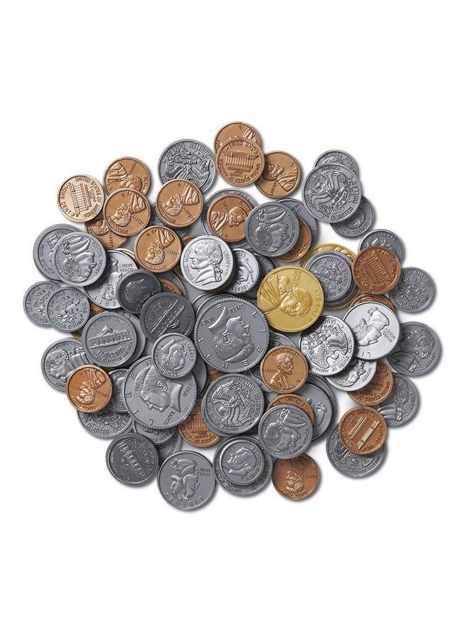 hand2mind hand2mind Fake Money Coin Assorted Set, Detailed Fake Coins, Prop Money, Toy Money, Play Money for Kids, Realistic Money, Pretend Money for Kids Learning, Play Money Set, Plastic Coins (Set of 96) - Image 2