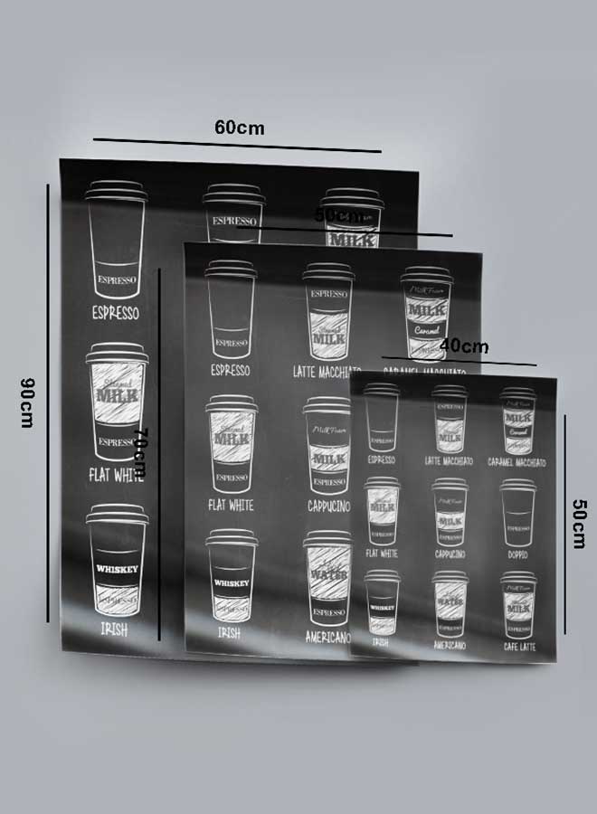 لوحة بوستر ديكور لوحة بدون فريم مع أربع قطع منفصلة من اللاصق ذو الوجهين تصميم مشروبات القهوة غرفة النوم غرفة المعيشة وديكور المكتب - Image 4