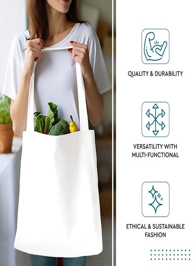 North Field Cotton Canvas Tote Bag for Women Large & Super Heavy Quality Plain Tote Bag for Painting,Reusable Multi-Purpose,Biodegradable,Bags for Office,Gym,Shopping & Travelling|200 grams (Set of 7) - Image 3