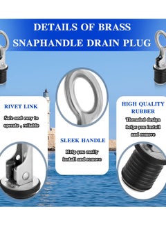 Excefore Snap Handle, Drain Plug, T Handle Drain Plug for 2.54CM Diameter, Drains Handle, Boat Drain Plug, Marine Boat Drain Plugs, Boat Accessories, Drain Plug(2 Pcs )  - Image 4