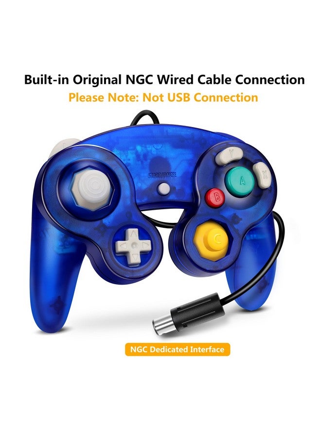 FIOTOK Gamecube Controller, Classic Wired Controller For Wii Nintendo Gamecube (Clear Red & Clear Blue 2Pack) - Image 2