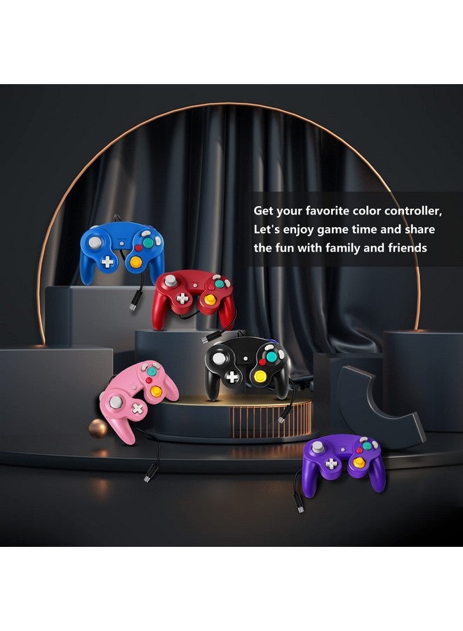FIOTOK Gamecube Controller, Classic Wired Controller For Wii Nintendo Gamecube (Clear Red & Clear Blue 2Pack) - Image 5