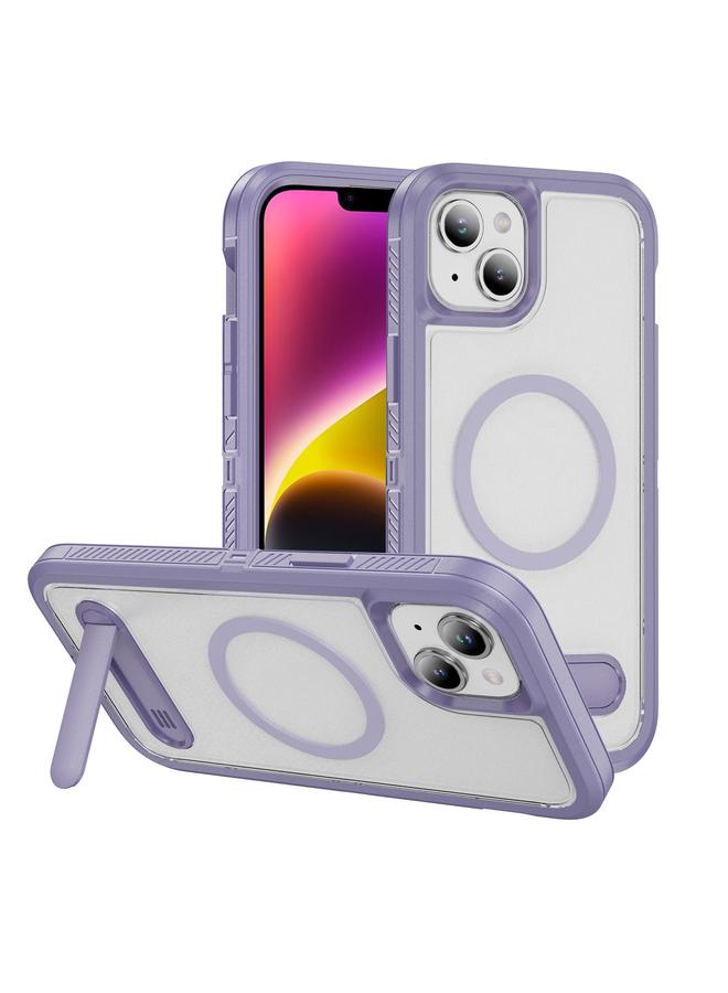 Case For iPhone 14 Plus Guard MagSafe Holder Matte PC Hybrid TPU Phone Case