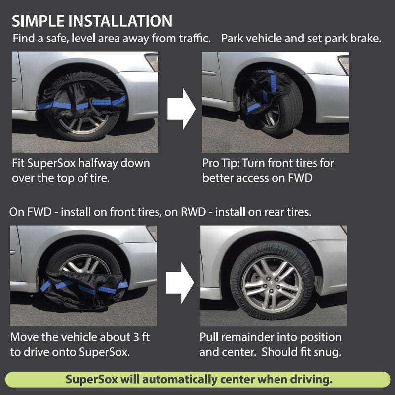 SCC S38 SuperSox Tire Traction with Reinforced Studded Urethane Pads - Image 2