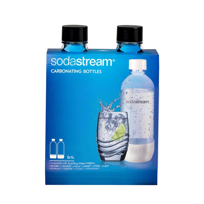 SodaStream Sodastream 1l Carbonating Bottles- Black (Twin Pack)  - Image 1