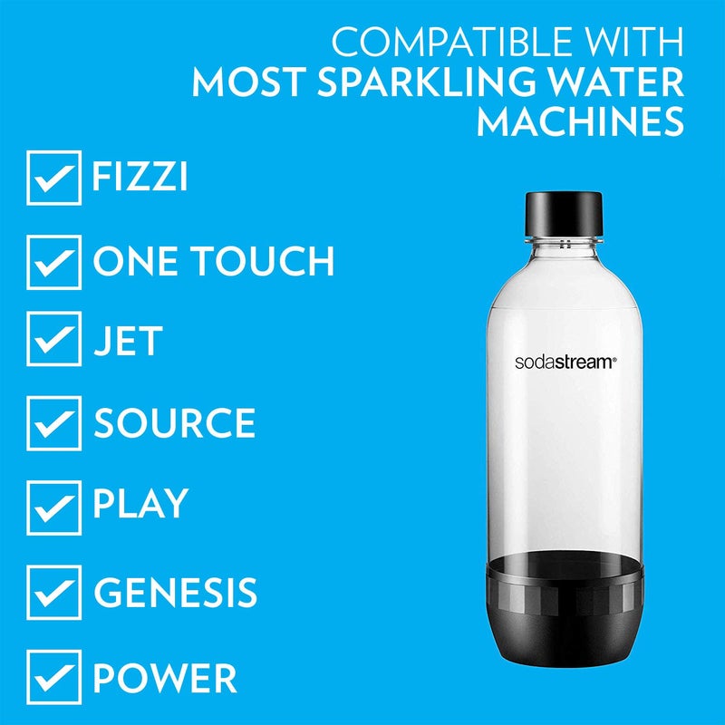SodaStream Sodastream 1l Carbonating Bottles- Black (Twin Pack)  - Image 2