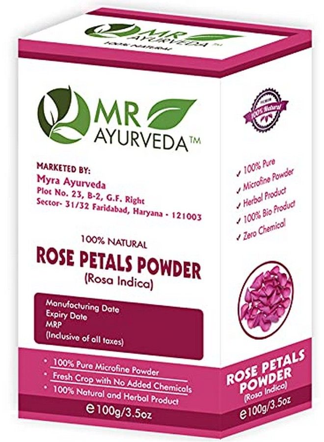 MR Ayurveda مسحوق بتلات الورد 100% طبيعي ; مسحوق بتلات الورد عضوي ; مسحوق بتلات الورد للوجه ; مسحوق بتلات الورد لتفتيح البشرة ; بدون مواد كيميائية مضافة 100 جرام - Image 5