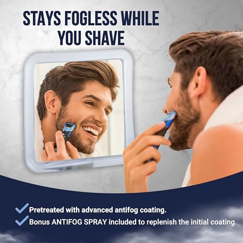 MIRRORVANA Fogless Shower Mirror for Shaving with Upgraded Suction, Anti Fog Shatterproof Surface and 360° Swivel - 6.3" x 6.3" - Image 2