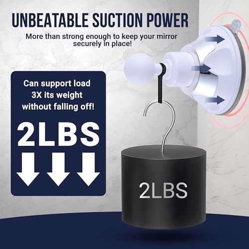 MIRRORVANA Fogless Shower Mirror for Shaving with Upgraded Suction, Anti Fog Shatterproof Surface and 360° Swivel - 6.3" x 6.3" - Image 5