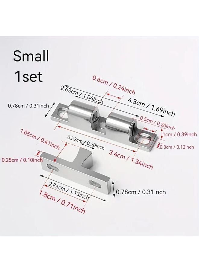 2 Pieces Small Zinc Alloy Cabinet Door Magnetic Buckle Strong Suction Wardrobe Lock - Image 1