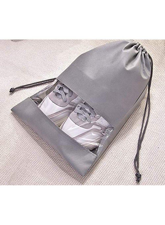 atorakushon¬Æ Fabric Shoe Cover Travelling Storage Bag Footwear Wardrobe Organizer Pouch Pack of 12 (Grey) - Image 4