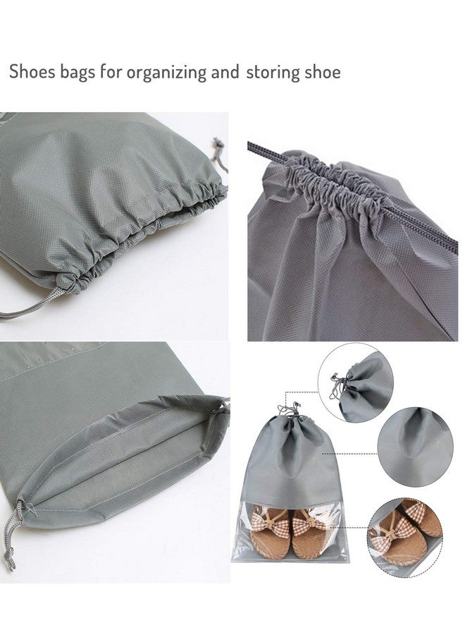 atorakushon¬Æ Fabric Shoe Cover Travelling Storage Bag Footwear Wardrobe Organizer Pouch Pack of 12 (Grey) - Image 5