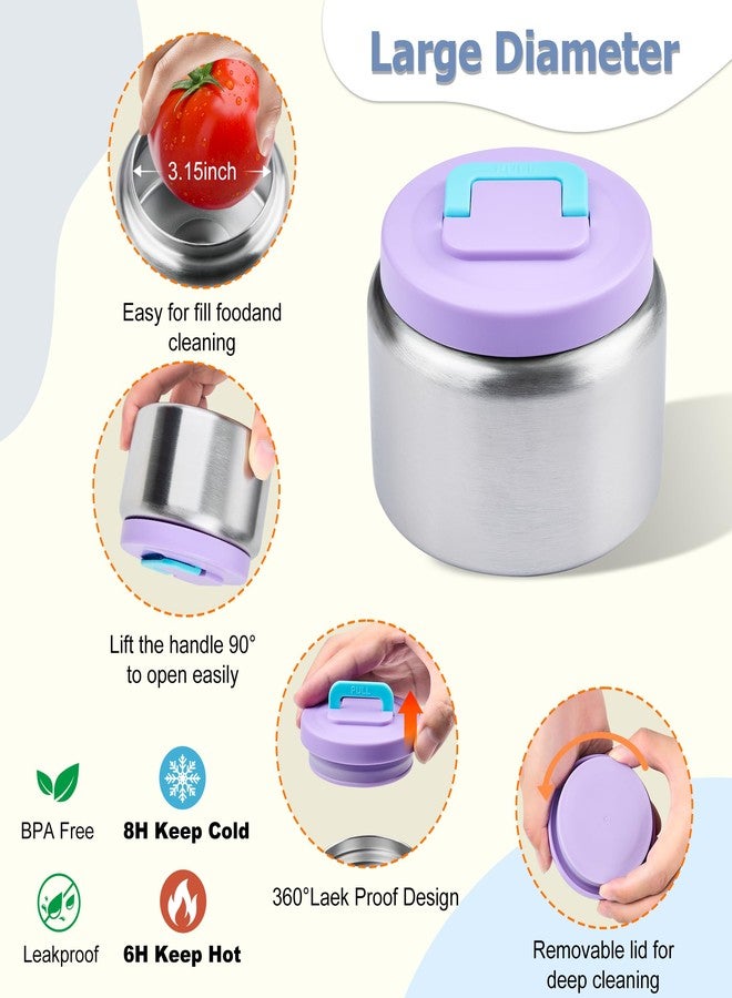 MAISON HUIS Bento Box for Kids with 8oz Soup Thermo, Leak-proof Lunch Food Containers with 5 Compartment, Insulated Lunch Bag & 17oz Stainless Steel Water Bottle for School, Trvael - Image 5