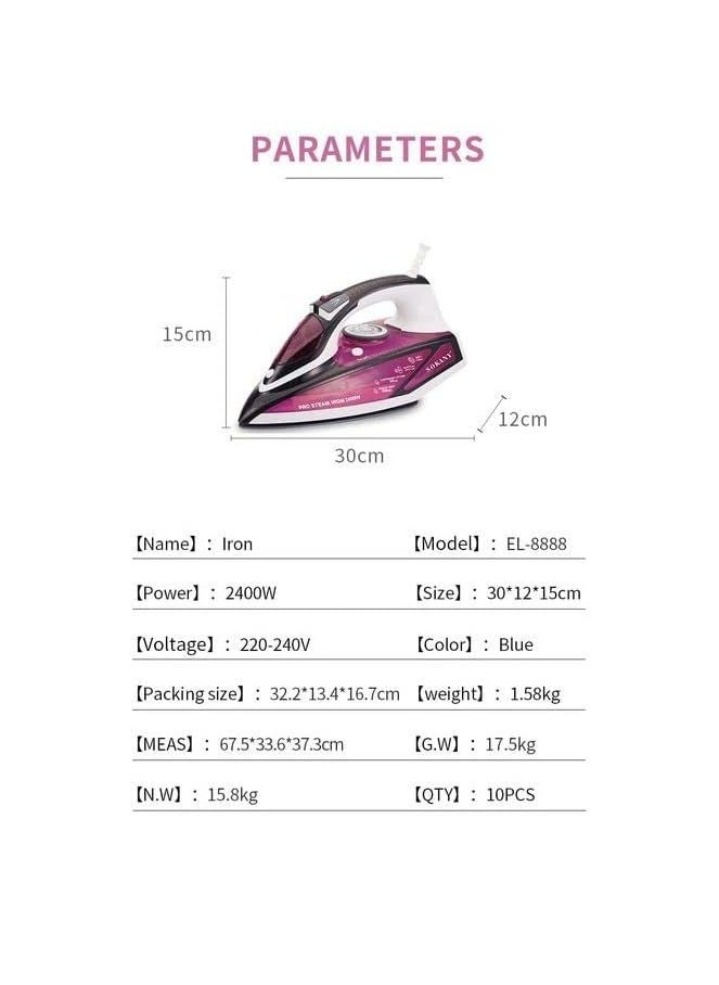 sokany - Clothes iron 450ml - EL-8888 - Sokani - 2400W - Image 1